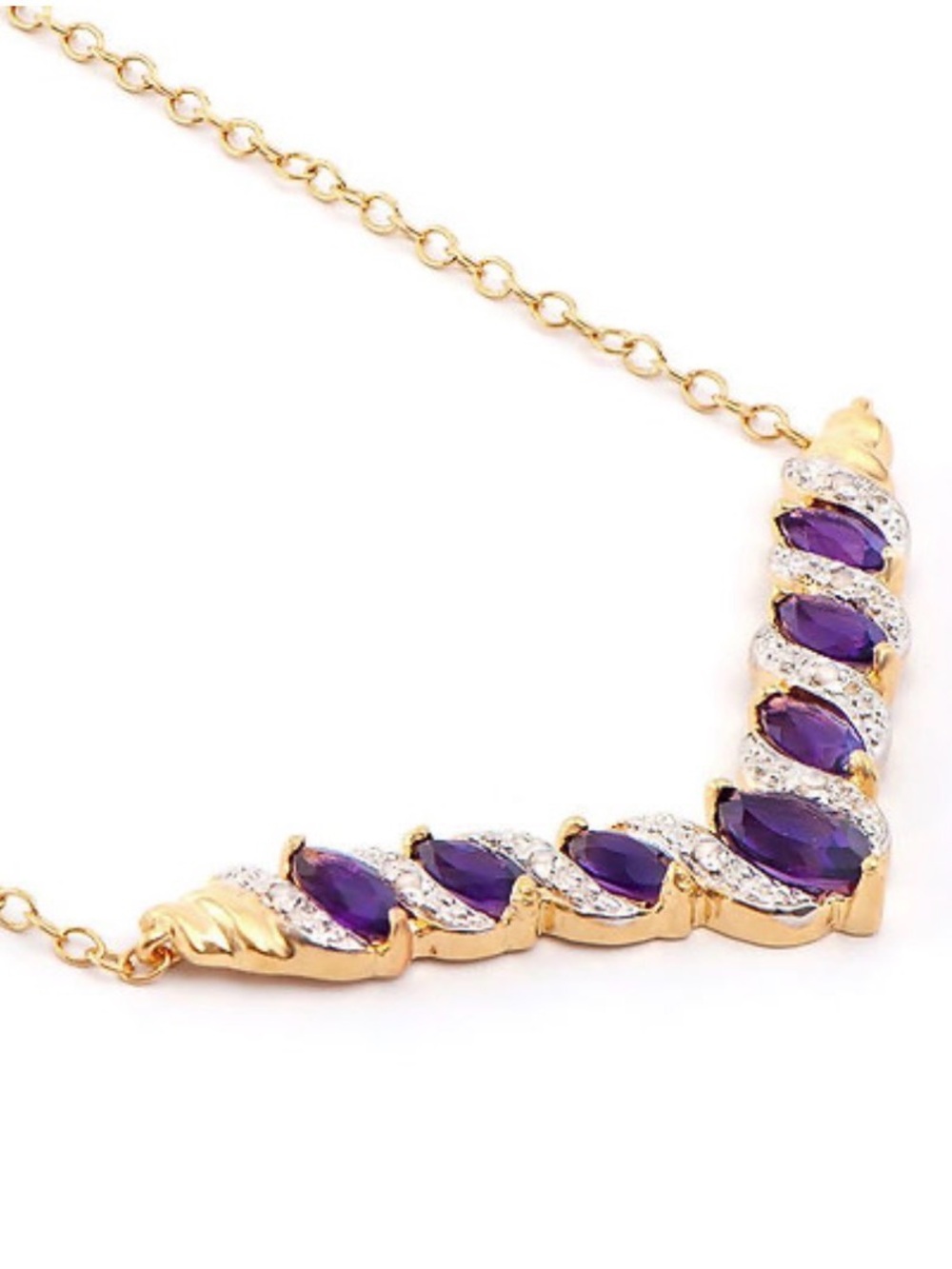 New 1.76 CTW Natural Amethyst & Diamond Designer Necklace MSRP